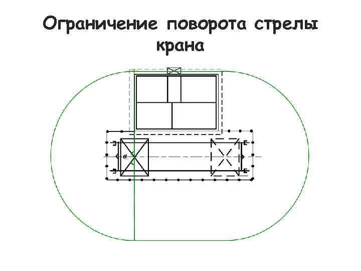 Линия ограничения. Линия ограничения поворота стрелы крана. Радиус поворота стрелы крана. Ограничение поворота стрелы крана на чертеже. (Радиусы) кранов с ограничениями поворота стрелы..