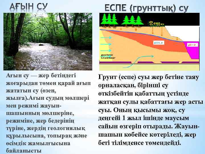 Ағын су — жер бетіндегі жоғарыдан төмен қарай ағып жататын су (өзен, жылға). Ағын