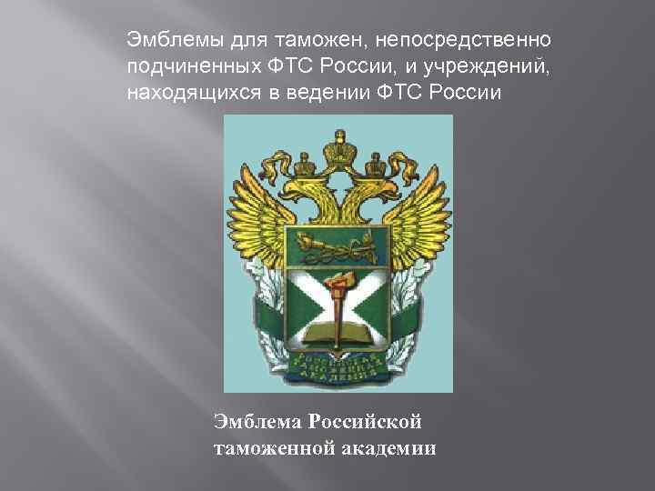 Федеральная таможенная служба в ведении