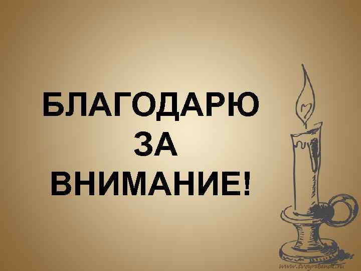 БЛАГОДАРЮ ЗА ВНИМАНИЕ! 
