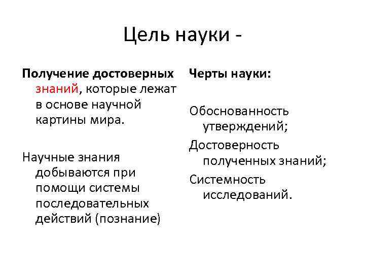 Черты науки