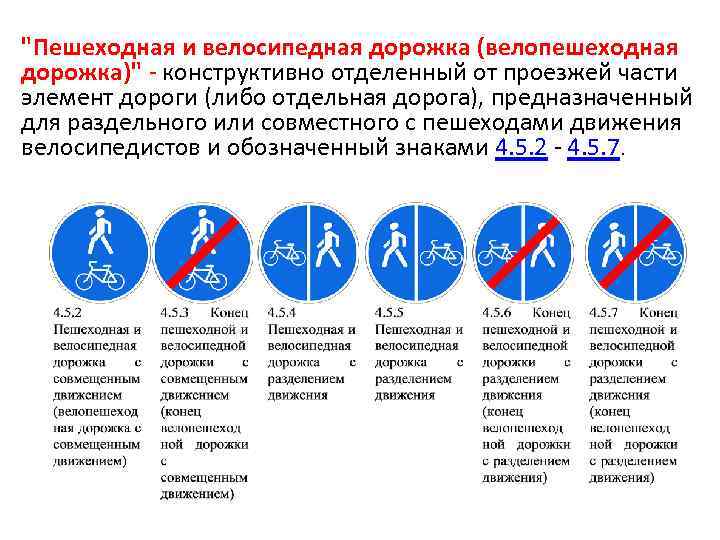 "Пешеходная и велосипедная дорожка (велопешеходная дорожка)" конструктивно отделенный от проезжей части элемент дороги (либо