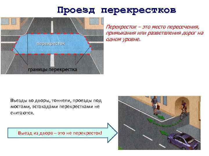 Проезд перекрестков Перекресток – это место пересечения, примыкания или разветвления дорог на одном уровне.