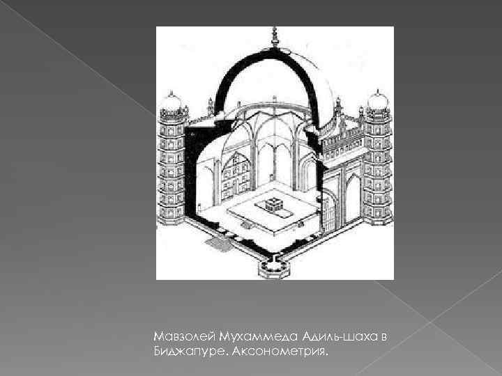 Мавзолей Мухаммеда Адиль-шаха в Биджапуре. Аксонометрия. 