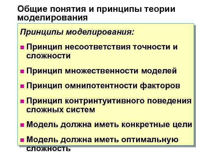 Принципы моделирования. Основные понятия и принципы моделирования. Цели и принципы моделирования. Принципы моделирования систем.