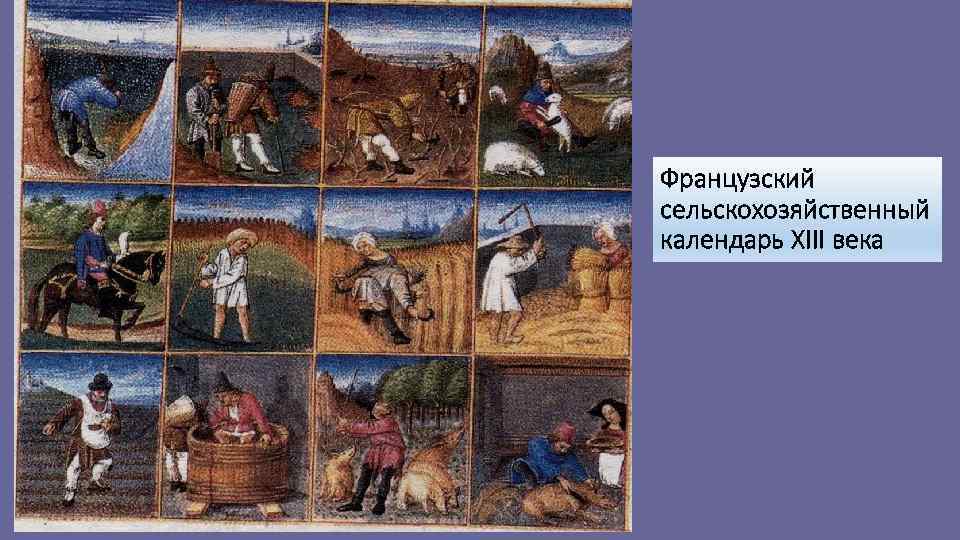 Французский сельскохозяйственный календарь XIII века 