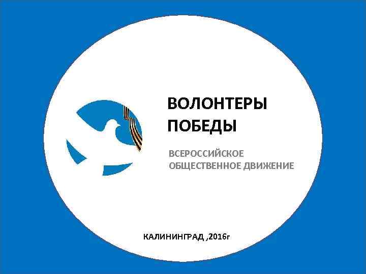 ВОЛОНТЕРЫ ПОБЕДЫ ВСЕРОССИЙСКОЕ ОБЩЕСТВЕННОЕ ДВИЖЕНИЕ КАЛИНИНГРАД , 2016 г 
