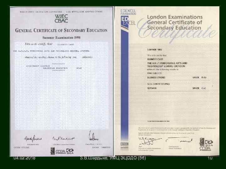 Certificate of secondary education