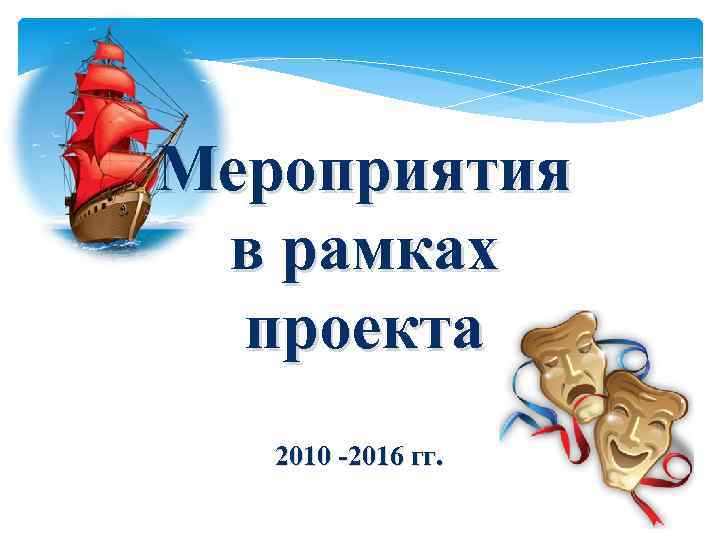 Мероприятия в рамках проекта 2010 -2016 гг. 