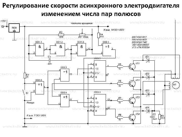 Регулирование скорости асинхронного электродвигателя изменением числа пар полюсов 