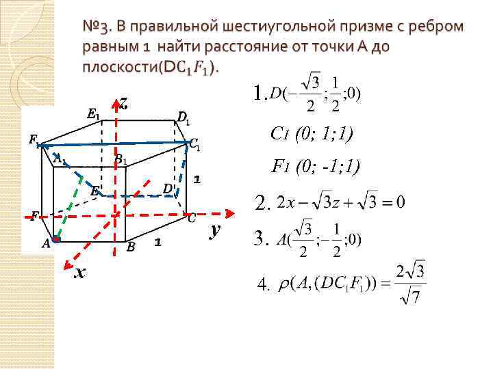  1. z C 1 (0; 1; 1) F 1 (0; -1; 1) 1