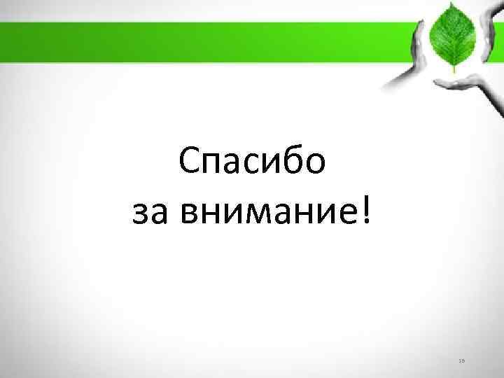 Спасибо за внимание! 19 