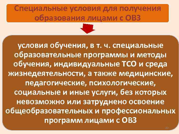 Специальные условия для получения образования. Условий для лиц с ограниченными возможностями здоровья.. Условия получения образования. Специальные условия ОВЗ.