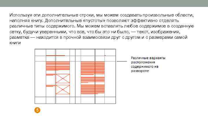 Используя эти дополнительные строки, мы можем создавать произвольные области, наполняя книгу. Дополнительные «пустоты» позволяют