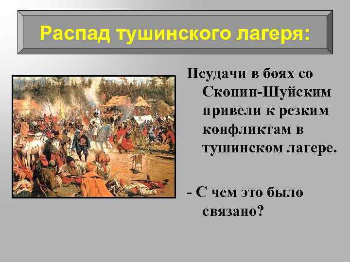 Распад тушинского лагеря: Неудачи в боях со Скопин-Шуйским привели к резким конфликтам в тушинском