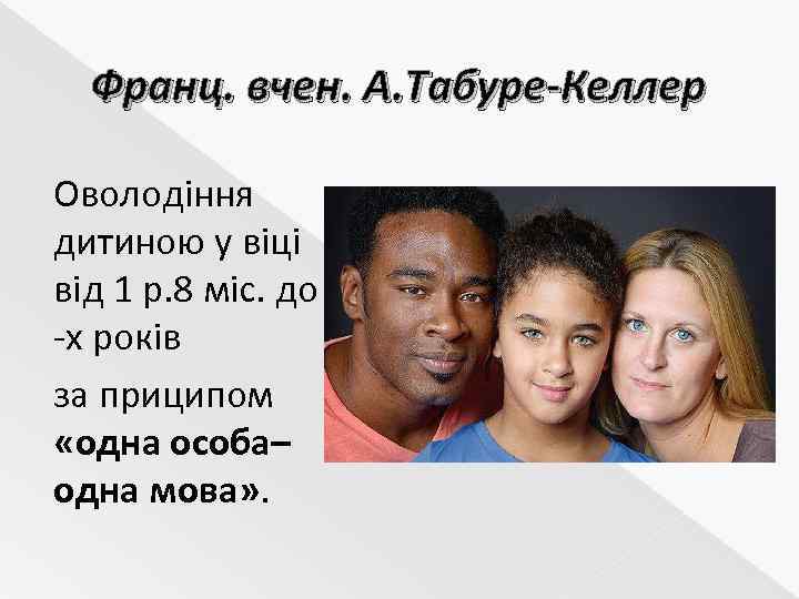 Франц. вчен. А. Табуре-Келлер Оволодіння дитиною у віці від 1 р. 8 міс. до