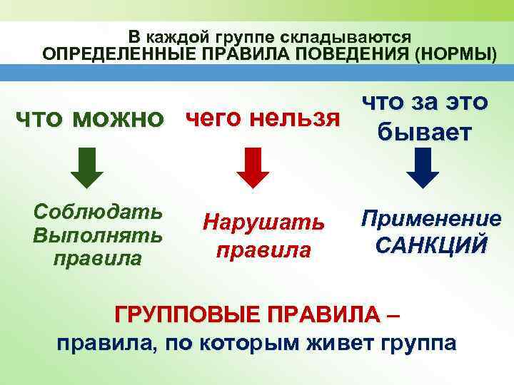 Сложившееся правило. Что можно что нельзя и что за это бывает. В каждой группе складываются определённые. Что можно чего нельзя и что за это бывает Обществознание 6 класс. В каждой группе.