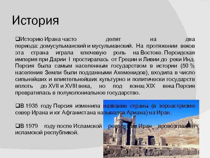 Иран презентация по географии