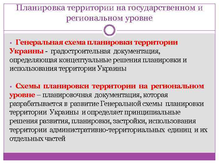 Планировка территории на государственном и региональном уровне • Генеральная схема планировки территории Украины -