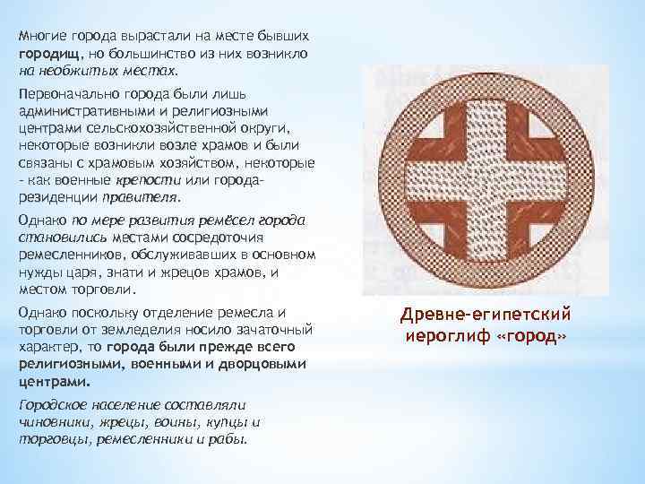 Многие города вырастали на месте бывших городищ, но большинство из них возникло на необжитых