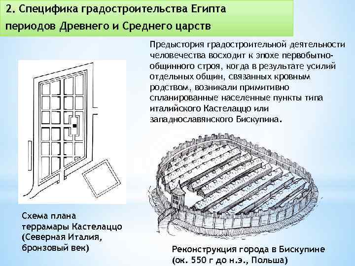 2. Специфика градостроительства Египта периодов Древнего и Среднего царств Предыстория градостроительной деятельности человечества восходит