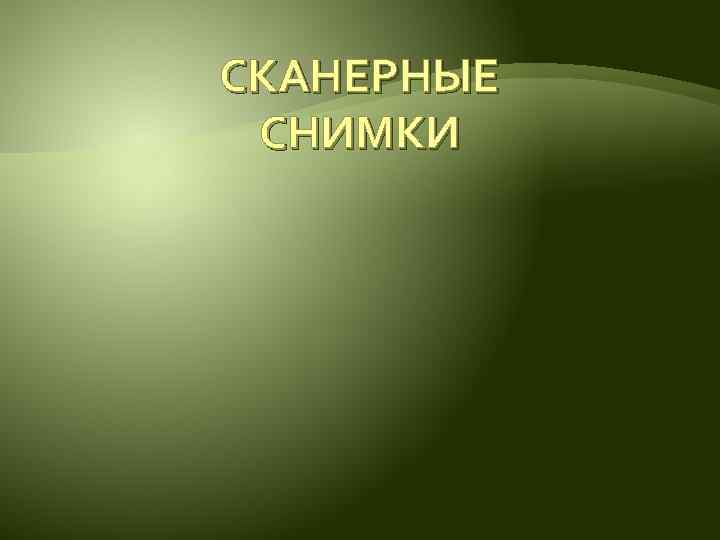 СКАНЕРНЫЕ СНИМКИ 