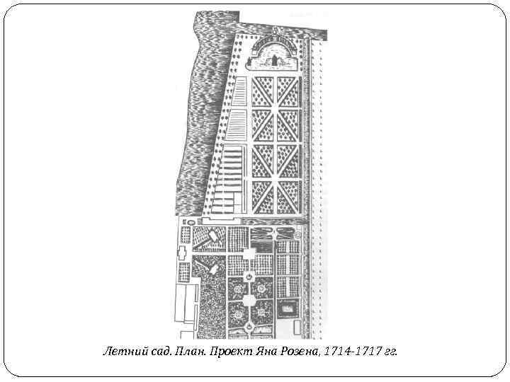 Летний сад. План. Проект Яна Розена, 1714 -1717 гг. 