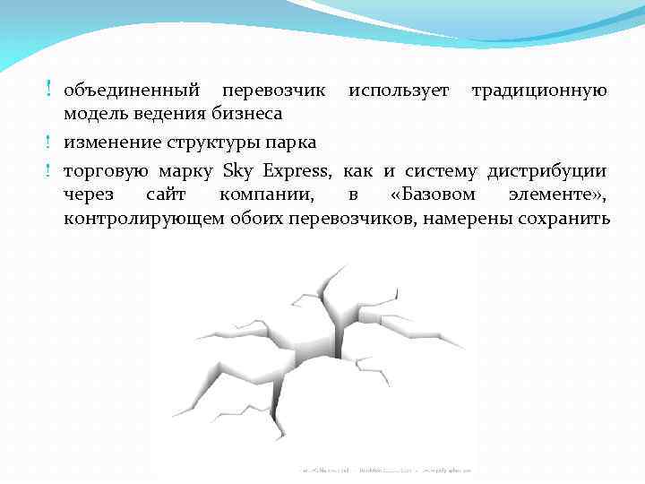 ! объединенный перевозчик использует традиционную модель ведения бизнеса ! изменение структуры парка ! торговую