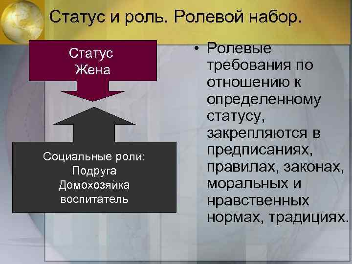 Социальный статус и социальная роль