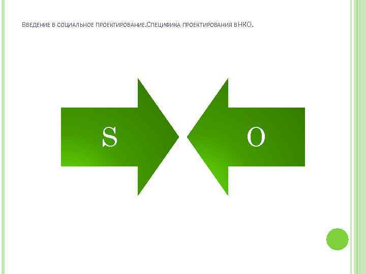 ВВЕДЕНИЕ В СОЦИАЛЬНОЕ ПРОЕКТИРОВАНИЕ. ПЕЦИФИКА ПРОЕКТИРОВАНИЯ В НКО. С S O 