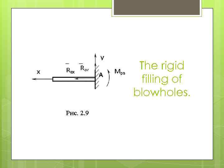 The rigid filling of blowholes. 