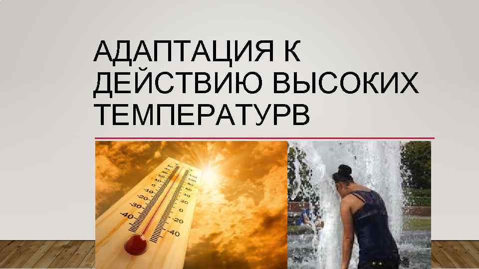 АДАПТАЦИЯ К ДЕЙСТВИЮ ВЫСОКИХ ТЕМПЕРАТУРВ 