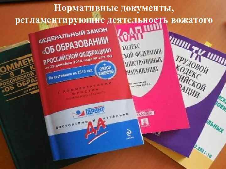 Нормативные документы, регламентирующие деятельность вожатого 