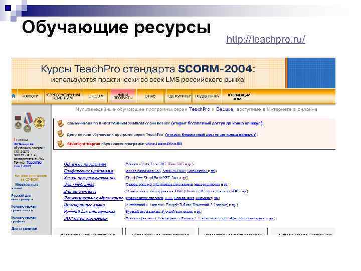 Обучающие ресурсы http: //teachpro. ru/ 