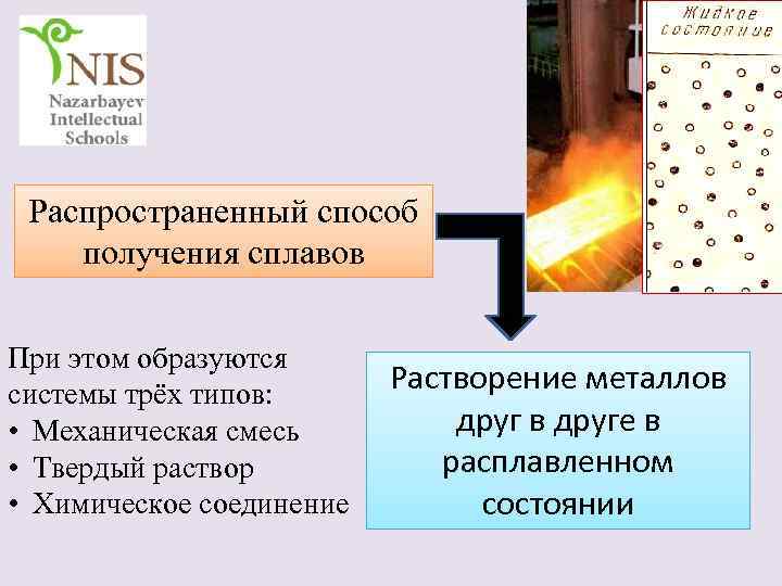 Распространенный способ получения сплавов При этом образуются системы трёх типов: • Механическая смесь •