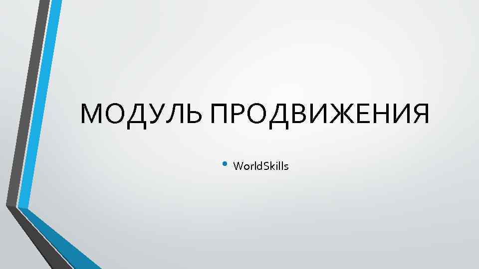 МОДУЛЬ ПРОДВИЖЕНИЯ • World. Skills 