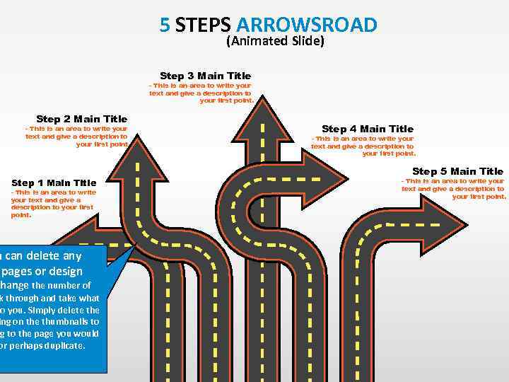 5 STEPS ARROWSROAD (Animated Slide) Step 3 Main Title - This is an area