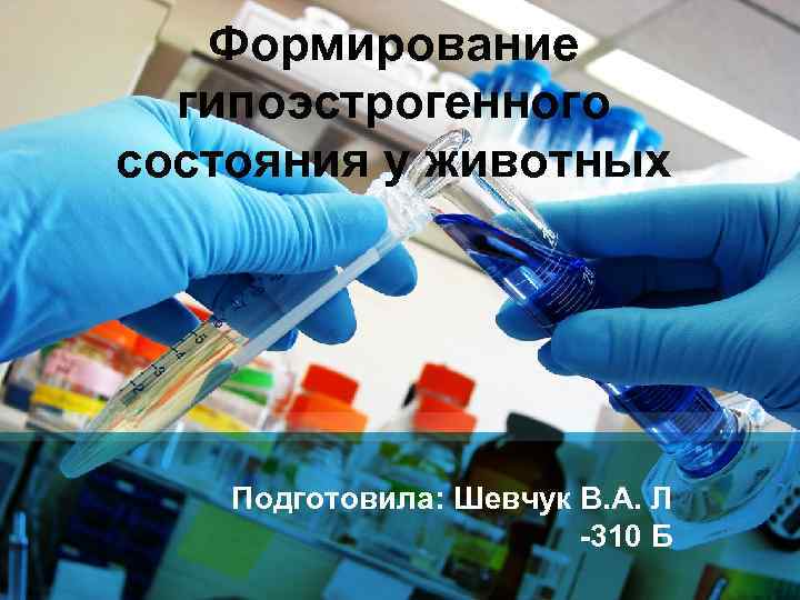 Формирование гипоэстрогенного состояния у животных Подготовила: Шевчук В. А. Л -310 Б 