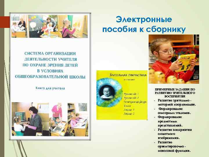 Электронные пособия к сборнику ПРИМЕРНЫЕ ЗАДАНИЯ ПО РАЗВИТИЮ ЗРИТЕЛЬНОГО ВОСПРИЯТИЯ - Развитие зрительно моторной