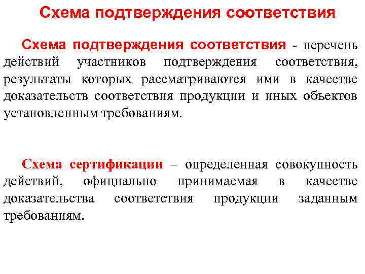 Определенная совокупность действий. Схема подтверждения соответствия. Перечень действия участников подтверждения соответствия. Перечень действий участников сертификации, Результаты. Схема сертификации - это определённая совокупность действий для.