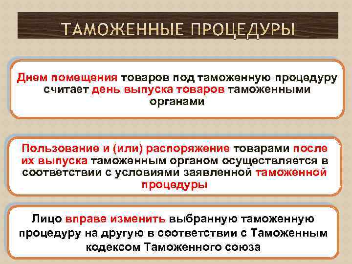 Помещение под таможенную процедуру. Днем помещение товаров под таможенную процедуру считается. День помещения под таможенную процедуру:. День выпуска товара таможенным органом это день.