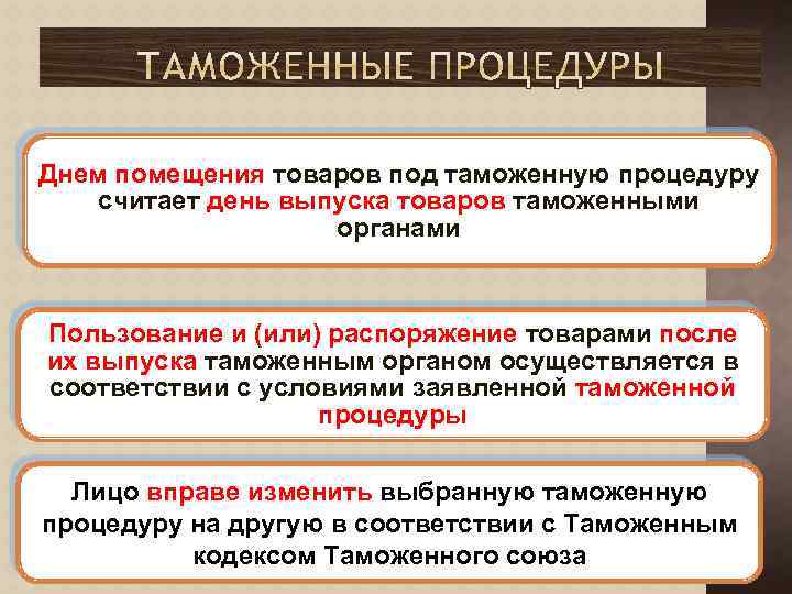 Днем помещения товаров под таможенную процедуру считает день выпуска товаров таможенными органами Пользование и