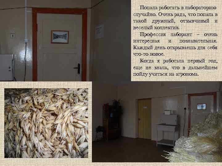 Попала работать в лабораторию случайно. Очень рада, что попала в такой дружный, отзывчивый и
