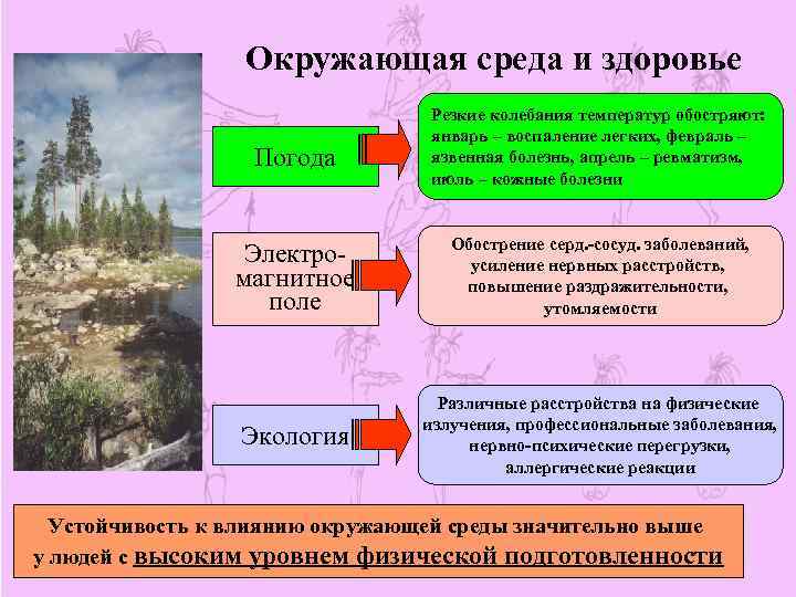 Окружающая среда и здоровье Погода Резкие колебания температур обостряют: январь – воспаление легких, февраль