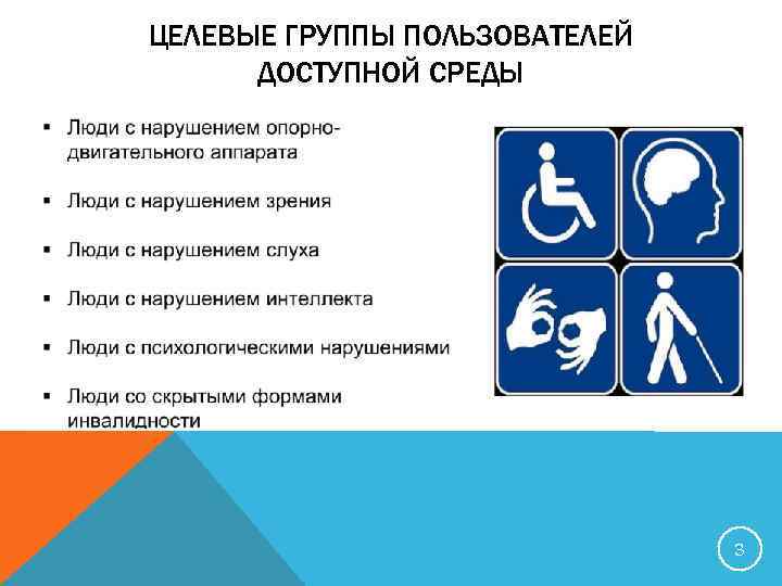 ЦЕЛЕВЫЕ ГРУППЫ ПОЛЬЗОВАТЕЛЕЙ ДОСТУПНОЙ СРЕДЫ 3 