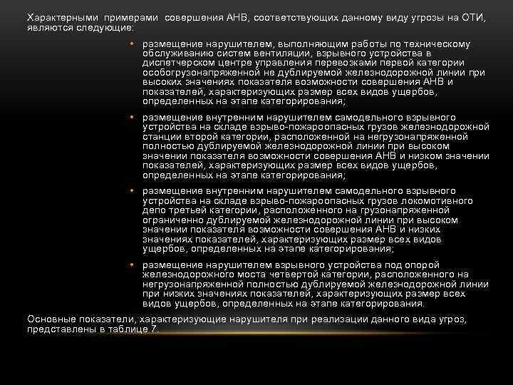 Характерными примерами совершения АНВ, соответствующих данному виду угрозы на ОТИ, являются следующие: • размещение