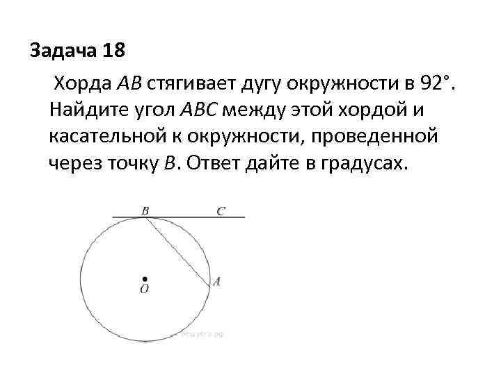 Хорда проведенная к касательной