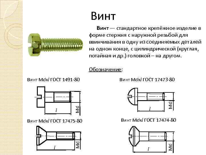 Винт м5 чертеж