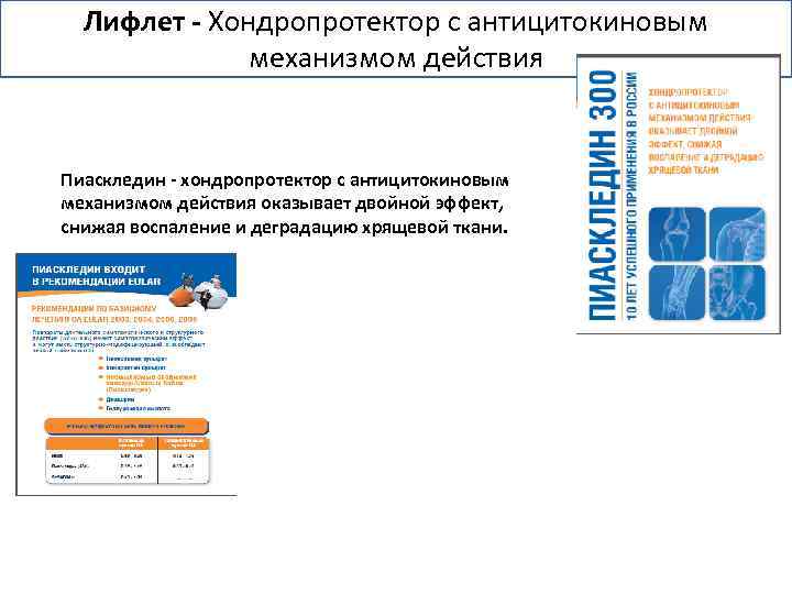 Лифлет - Хондропротектор с антицитокиновым механизмом действия Пиаскледин - хондропротектор с антицитокиновым механизмом действия