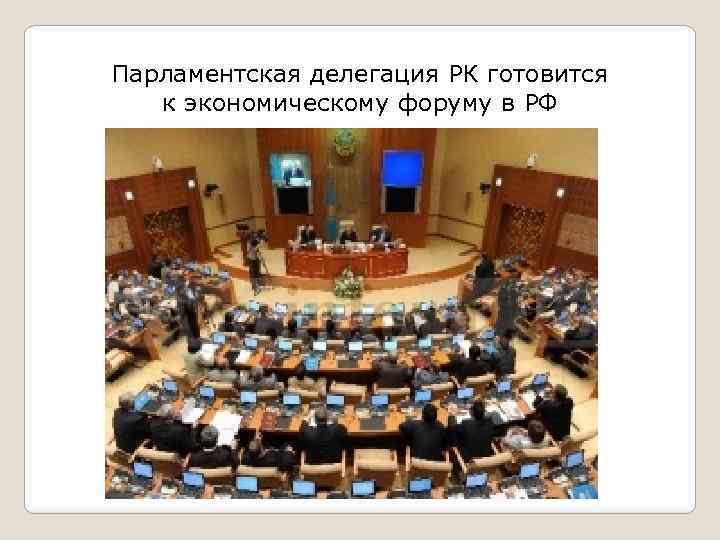 Парламентская делегация РК готовится к экономическому форуму в РФ 